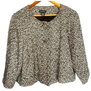 SPENCE Women's jacket Wool Blend Cropped Swing 3/4 Sleeve Evening Cocktail large